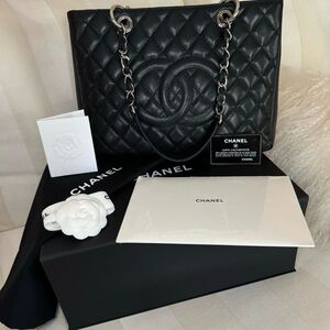 Chanel Grand Shopping Tote in Black with Silver Hardware